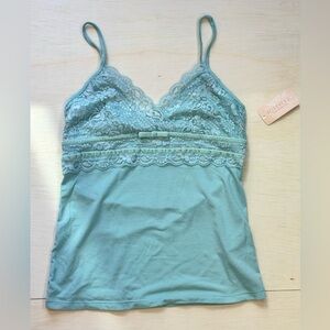 VTG Forever 21 Twenty one Lace Camisole - Blue Sage Green - Size L | Made in USA